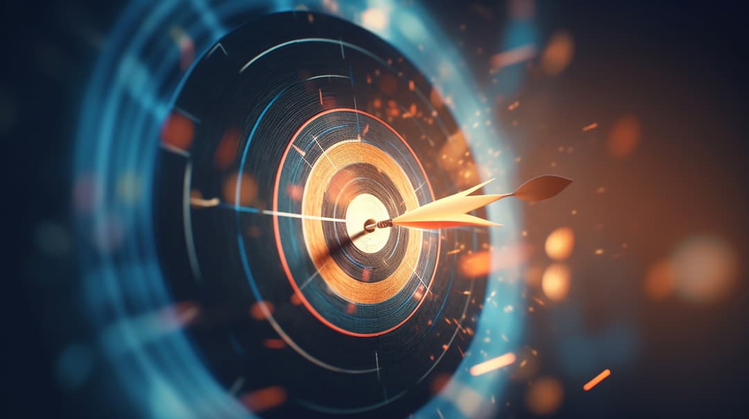 An arrow hitting the center of a target